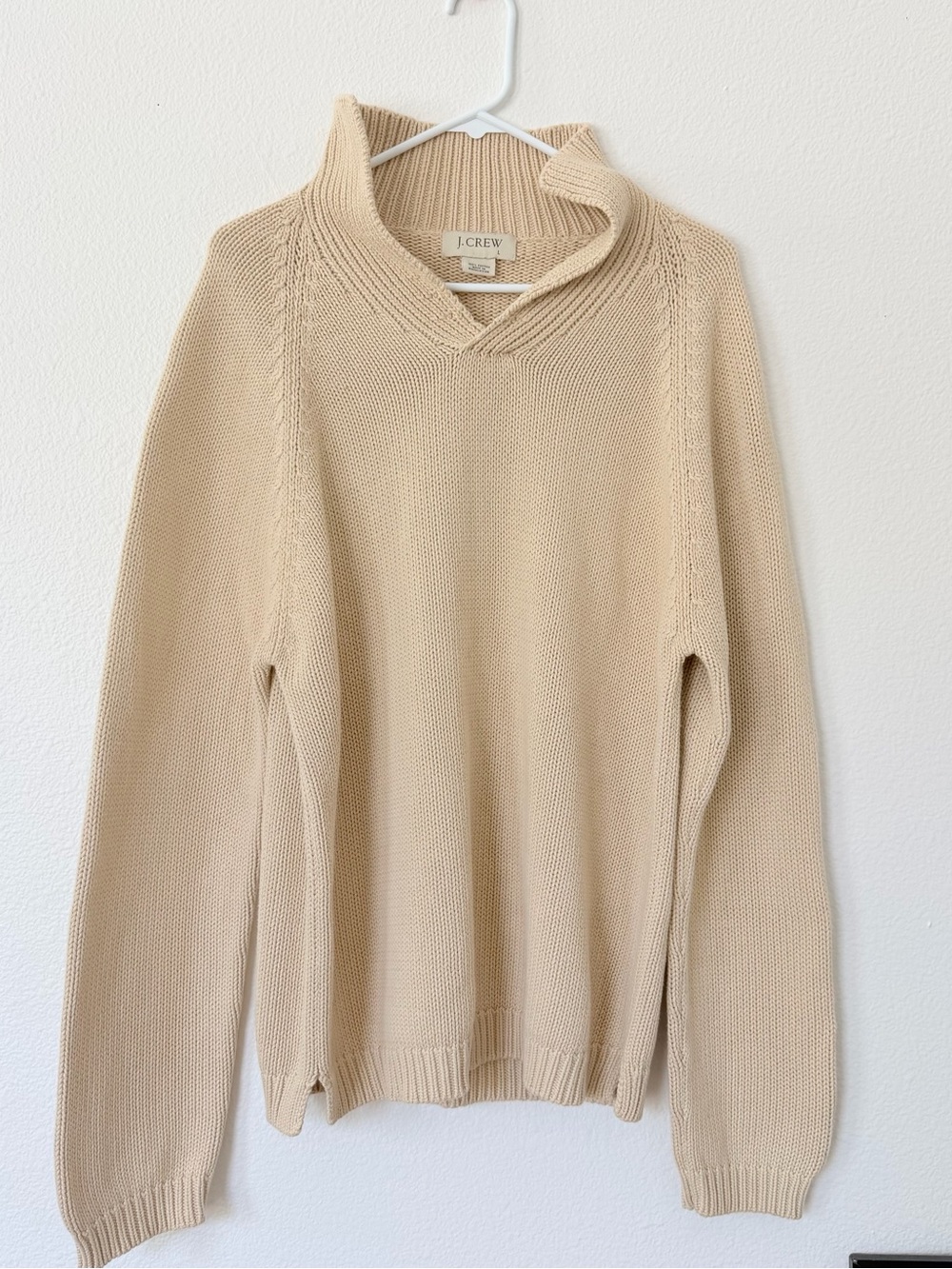 VINTAGE J.Crew Men’s Cream Knit V-Neck Sweater